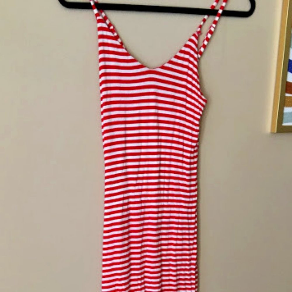 Red and White Stripped Sun Dress